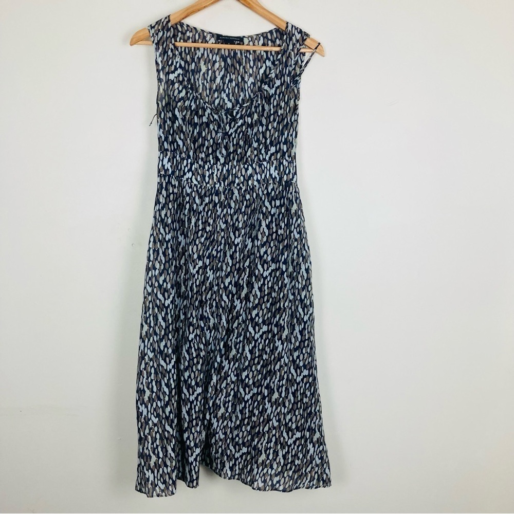 Banana Republic lightweight silk cotton blend blue abstract print midi dress. 4